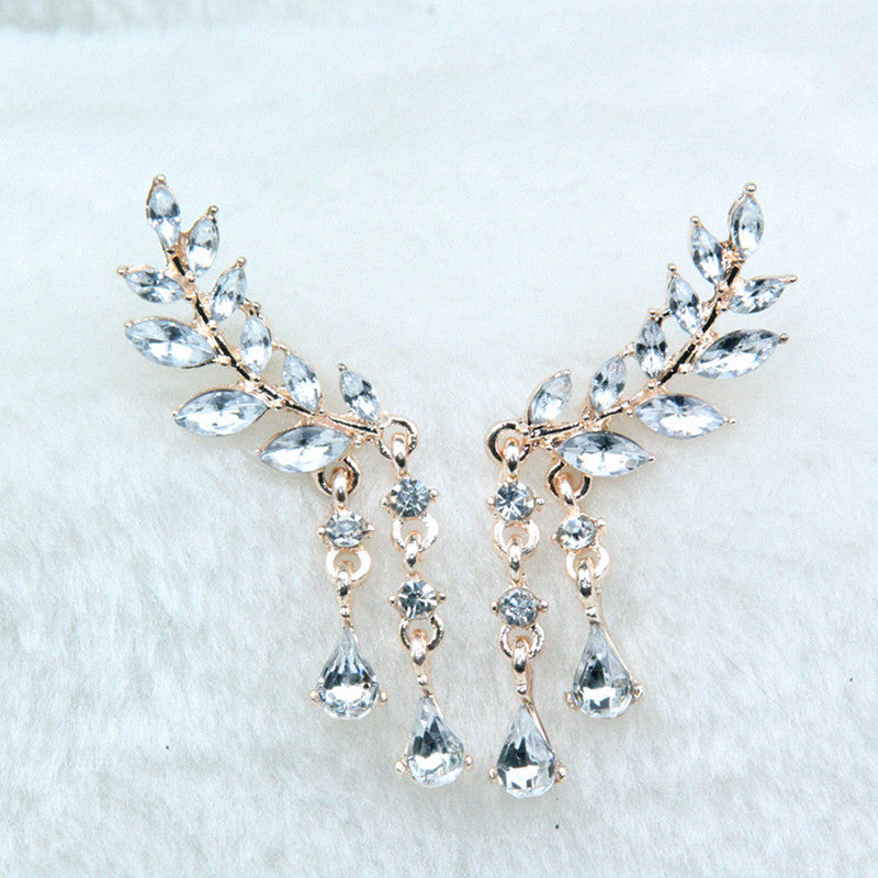 Women's Angel Wings Stud Earrings Rhinestone - Thejewellerystyle