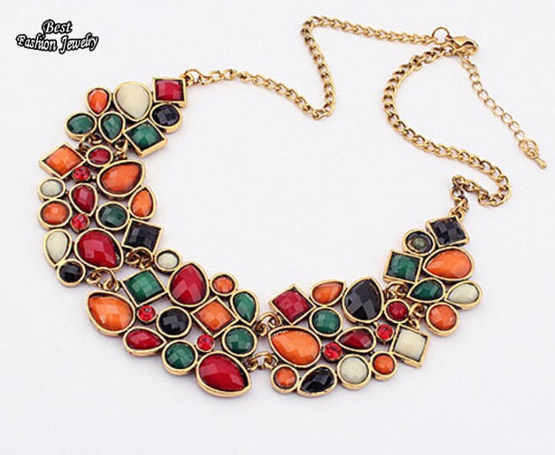 Popular 8 Multi color Big Pendant Chain - Thejewellerystyle