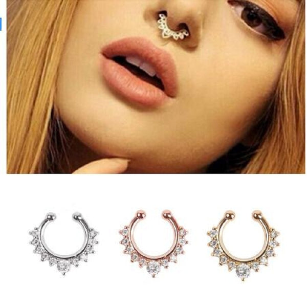 Crystal Fake Septum Nose Ring for Women - Thejewellerystyle