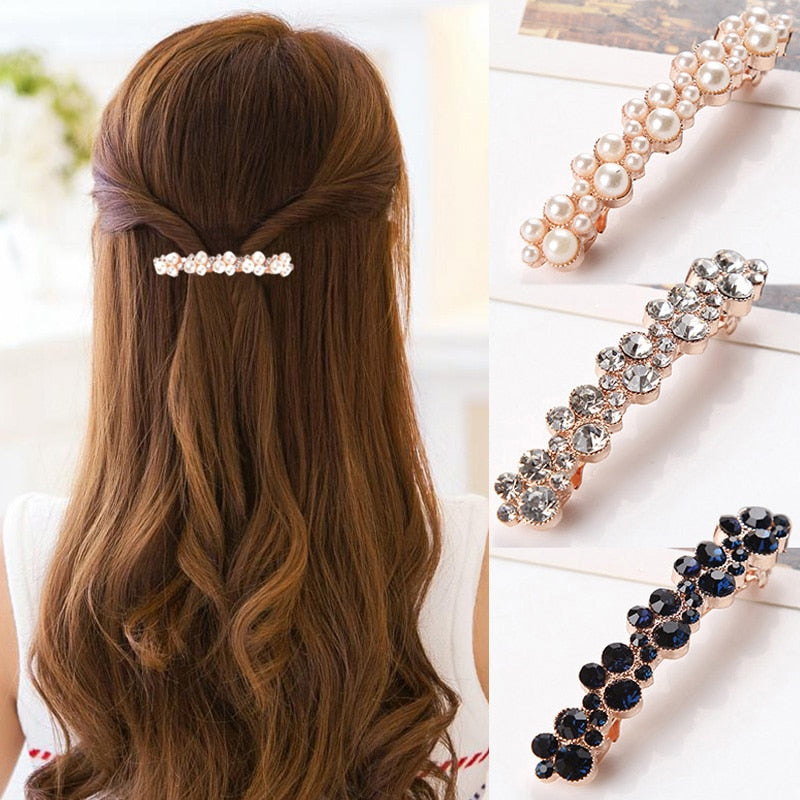 5 Colors Korean Crystal Hair Clip - Thejewellerystyle