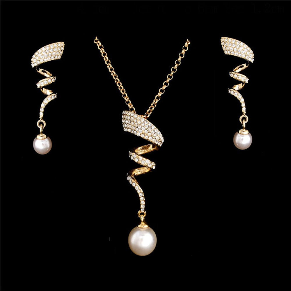 Pearl necklace Gold jewelry set for women - Thejewellerystyle