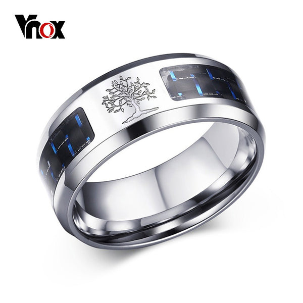 Vnox 8mm Carbon Fiber Ring For Man - Thejewellerystyle
