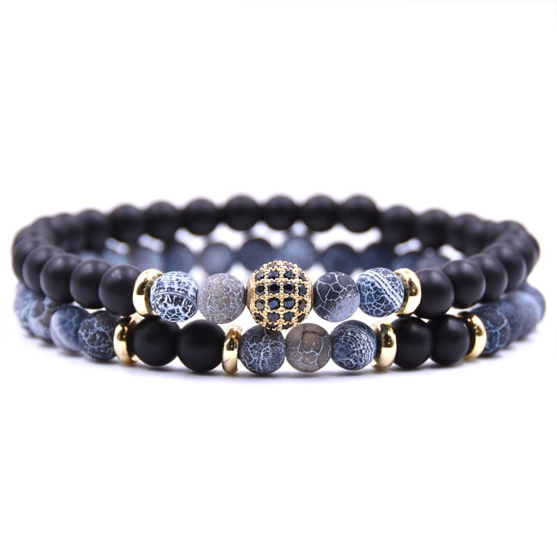 2pc/sets Natural stone Bracelet men - Thejewellerystyle