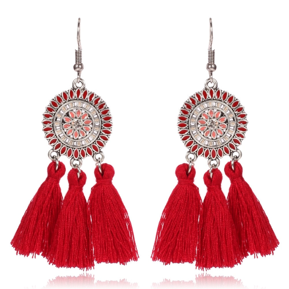 Oil Color Fringed Long Earring For Women - Thejewellerystyle