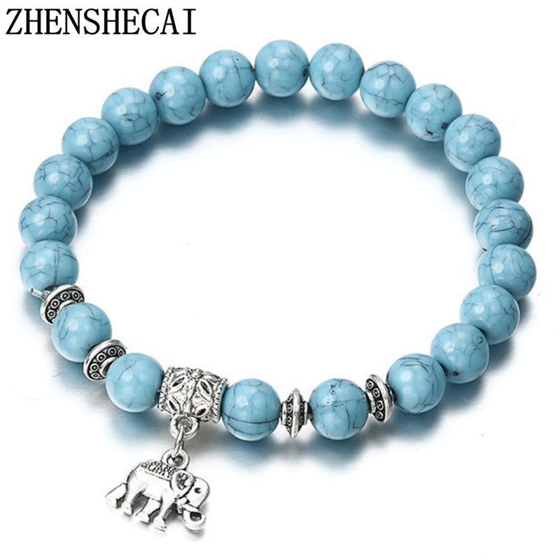 Blue Beaded Bracelets for Men Women - Thejewellerystyle