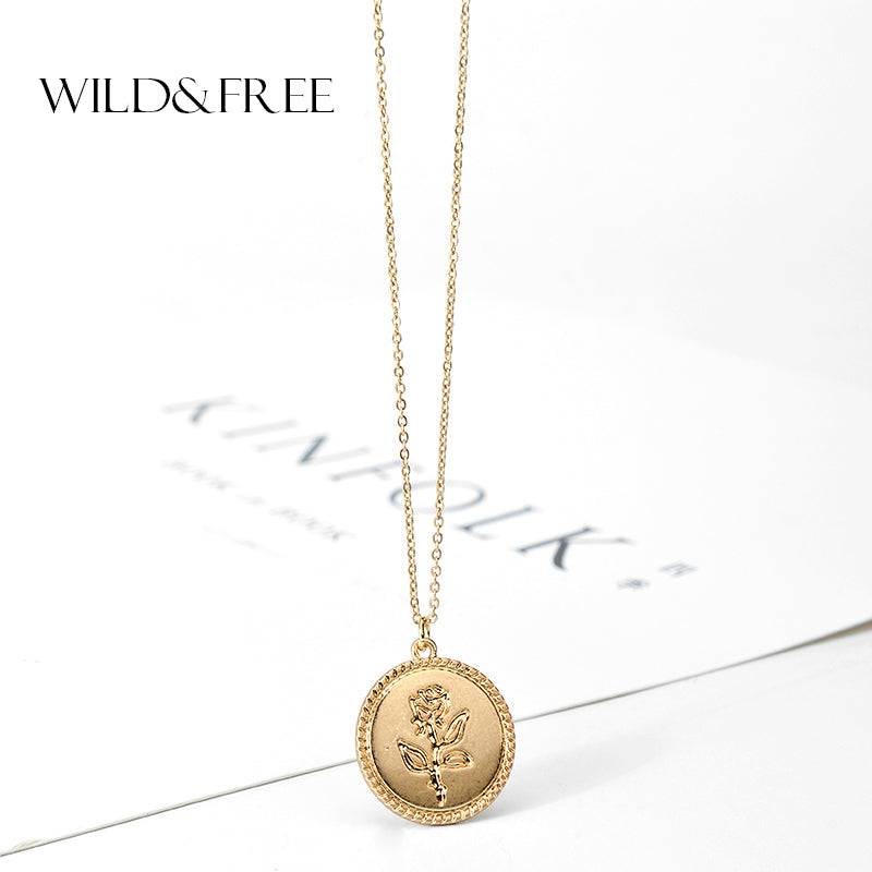 Round Pendant Necklace for Women Simple Female - Thejewellerystyle