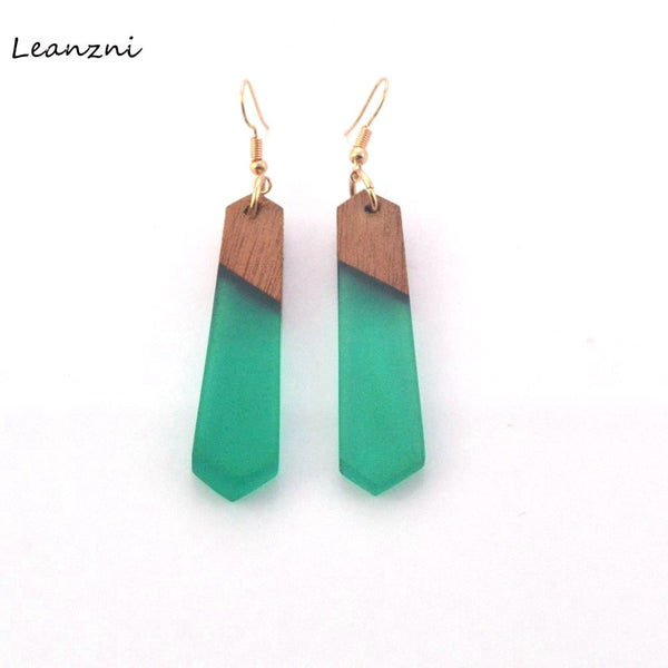 Natural wood grain resin earrings - Thejewellerystyle