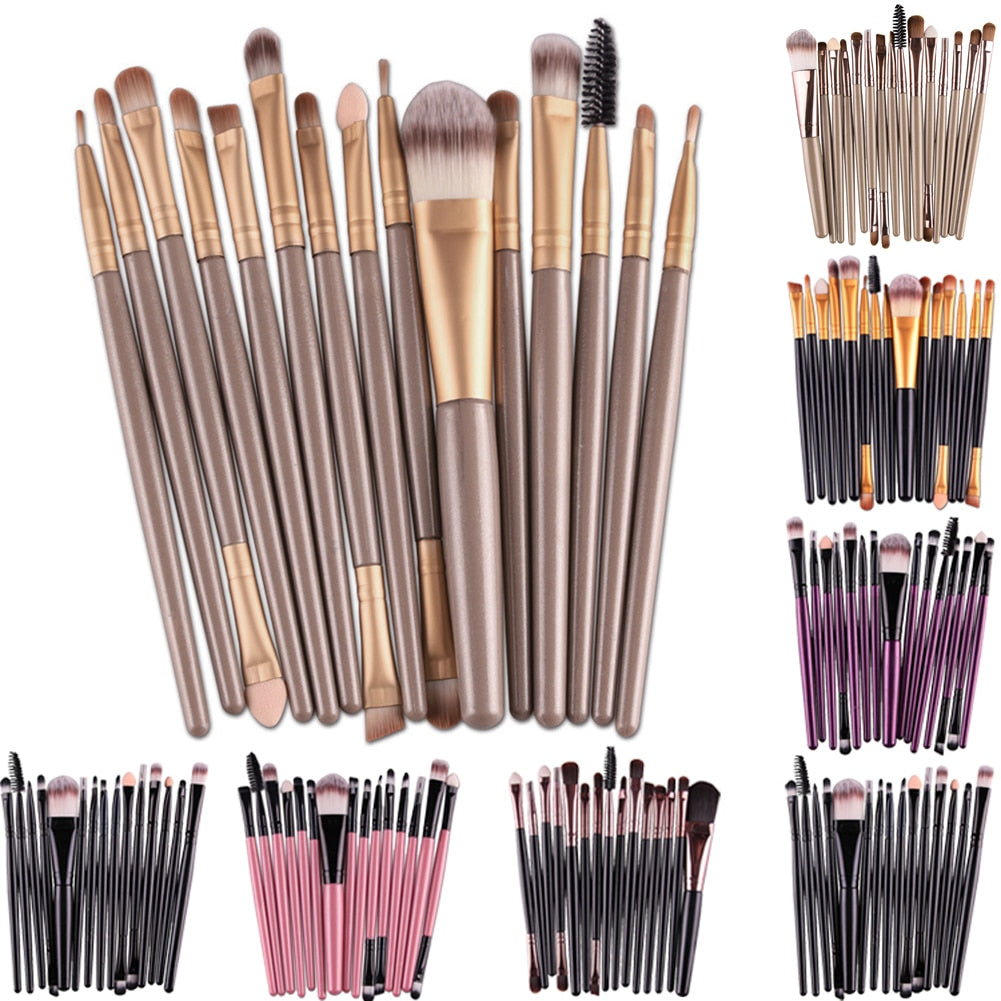 15Pcs Makup Brushes Set Tools - Thejewellerystyle