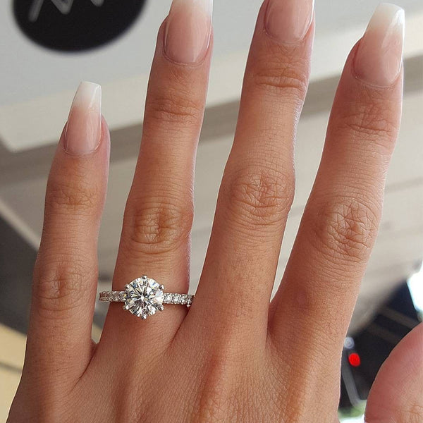 Classic Engagement Ring 6 Claws Design - Thejewellerystyle
